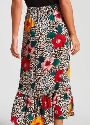 Леопардовая юбка с цветами