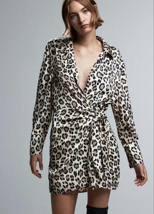 Леопардовое платье zara новое с этикетками