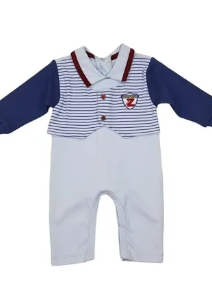 Человечек с открытыми ножками для мальчика.голубой р.62 турция 10390-350