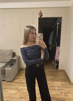 Кофточка полосатая с открытыми плечами