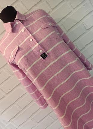 Розовая рубашка batela натуральный состав лен коттон размер м