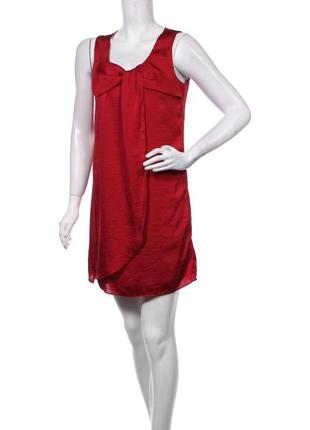 Платье сарафан атласное насыщенного красного от h&amp;m