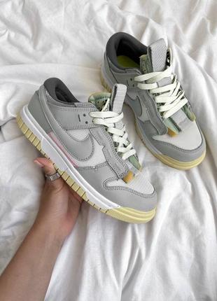 Кроссовки nike air dunk low jumbo white grey