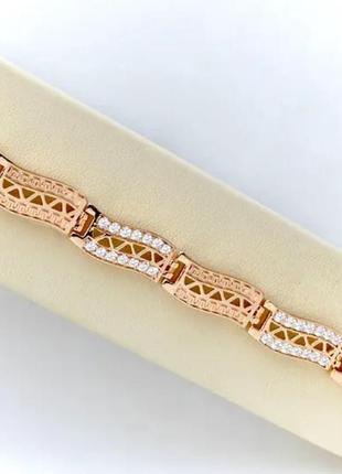 Браслет с белыми цирконами xuping m&l (медицинское золото)