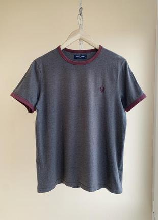 Базовая серая футболка fred perry ringer t-shirt casual кэжуал lacoste mastrum marshall artist ben sherman pretty green m