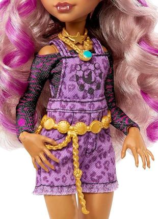 Модна лялька monster high clawdeen wolf з фіолетовим волоссям та собакою6 фото
