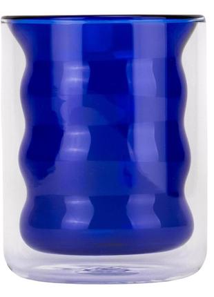 Склянка з подвійними стінками та ручкою "хвиля", 200 мл * рандомний вибір дизайну