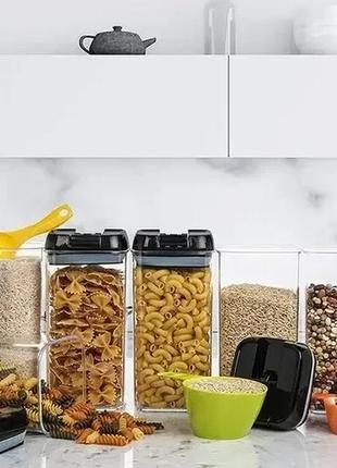 Органайзер для кухни food storage container 6 контейнеров | набор пластиковых контейнеров для круп4 фото