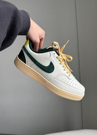 Кроссовки nike court vision low white green