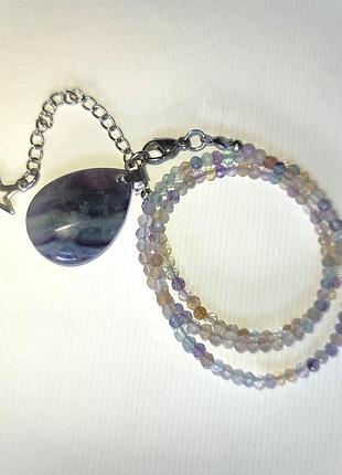 Чокер и кулон из флюорита