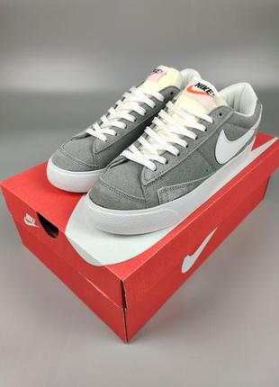 Кроссовки найк женские подростковые nike blazer low suede gray