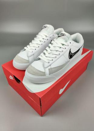 Кросівки найк жіночі підліткові nike blazer low white&black