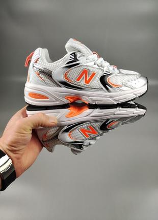 Кросівки жіночі підліткові new balance 530 white&orange