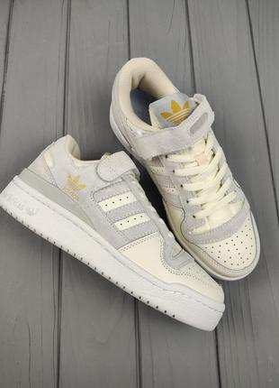 Кросівки жіночі підліткові adidas forum low gray gold