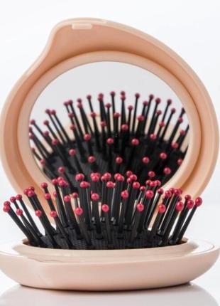 Портативная расческа с зеркалом jordan judy nv067 pink