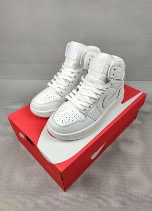 Кроссовки женские подростковые nike air jordan 1 all white 36-41