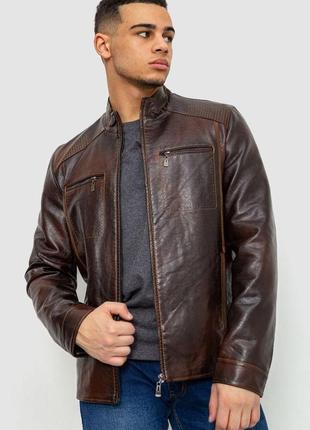 Куртка чоловіча демісезонна екошкіра, колір коричневий, 243r2029-1