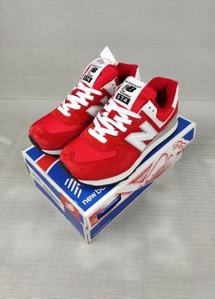 Кросівки жіночі підліткові new balance 574 red&white 36-41