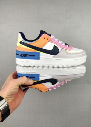 Кросівки жіночі підліткові nike air force 1 shadow multicolored