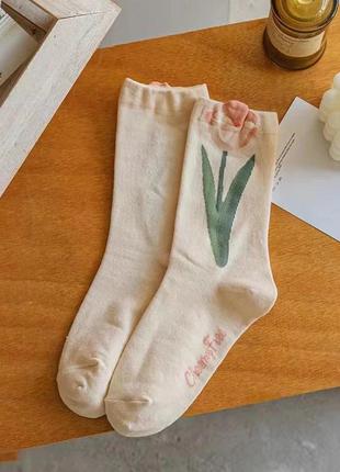 Шкарпетки з квіткою тюльпан