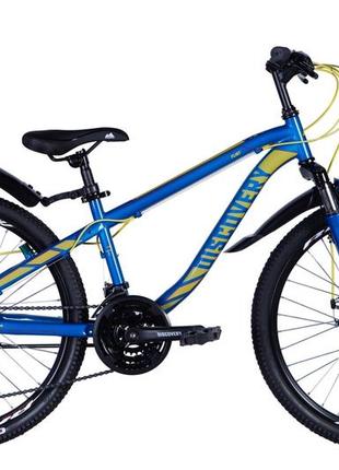 Велосипед сталь 24" discovery flint am dd рама-13" синій з крилом pl 2024