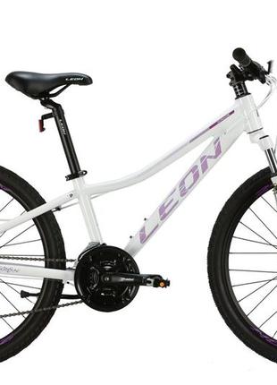 Велосипед алюміній 24" leon junior am dd рама-12" білий з бузковим 2024