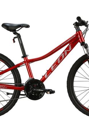 Велосипед алюміній 24" leon junior am dd рама-12" червоний з сірим 2024
