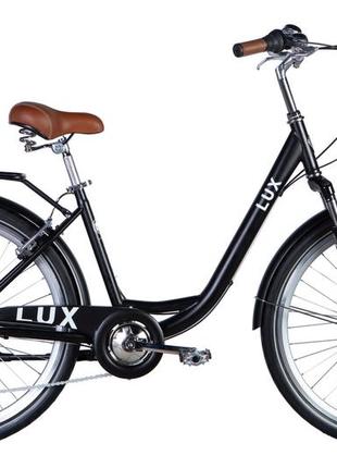 Велосипед сталь 26 dorozhnik lux am vbr трещотка рама-17" чорний (матовий) з багажником задн st з крылом st