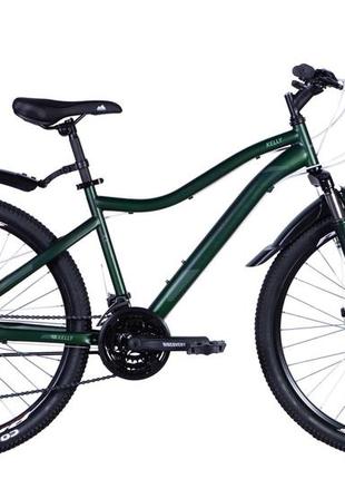 Велосипед сталь 26" discovery kelly am dd тріскачка рама-16" зелений (матовий) з крилом pl 2024