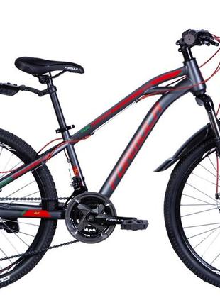 Велосипед сталь 24 formula dakar am dd рама-13" чорно-червоний (матовий) з крилом pl 2024