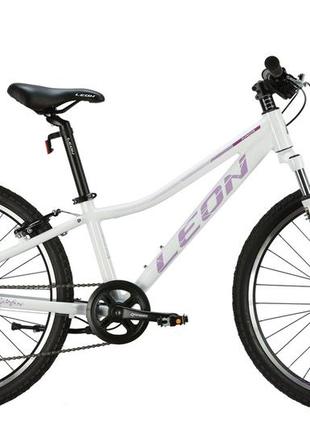 Велосипед алюміній 24" leon junior am vbr рама-12" білий з бузковим 2024