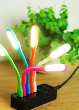 Портативний гнучкий usb світильник usb led light (з трьома лампочками), usb л shopmarket3 фото