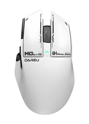 Мышь беспроводная dareu a980 pro игровая с комбинированным подключением, 26000dpi, white