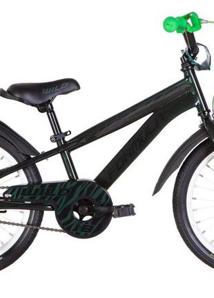 Велосипед сталь 18 formula wild гальмівна рама-9" зелений з чорним з крилом pl 2024