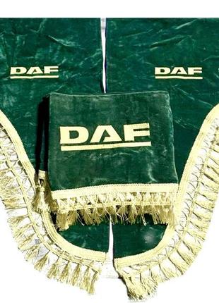 Шторы в кабину daf даф лобовое стекло-1  боковые-2 цвет зеленый