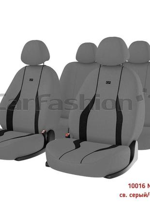 Комплект автомобильных мультимодельных чехлов модель neon 10016 св.серый/черный