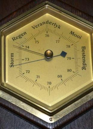 Настенный старинный барометр,термометр2 фото