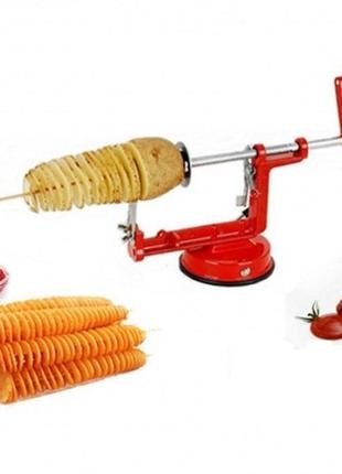 Машинка для резки картофеля спиралью spiral potato slicer чипсы top trends tm-119