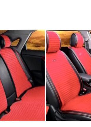 Накидки на сидения carfashion   мoдель: monaco plus  черный, красный- красный, красный  (21833)