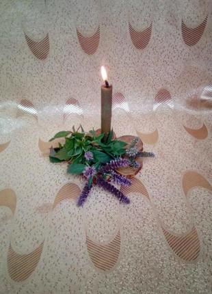 Ліпні свічки з бджолиного воску з травами/ свічка з травами