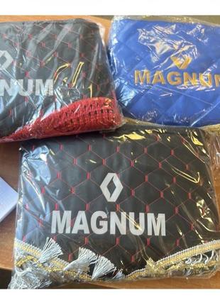 Шторы в кабину рено renault magnum экокожа лобовое стекло-1 и боковые-2 цвет синий2 фото