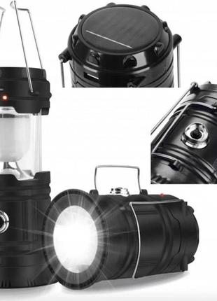 Кемпінгова led-лампа x-bail bl-5800 з ліхтариком і сонячною панеллю