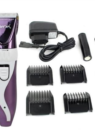 Машинка для стриження gemei gm-6062 акумуляторна з керамічними ножами, тример для стриження волосся gb