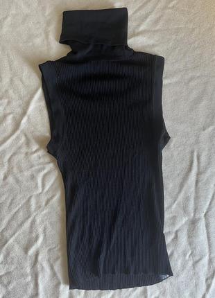 Водолазка черная женская в рубчик женская майка с гольфом от zara