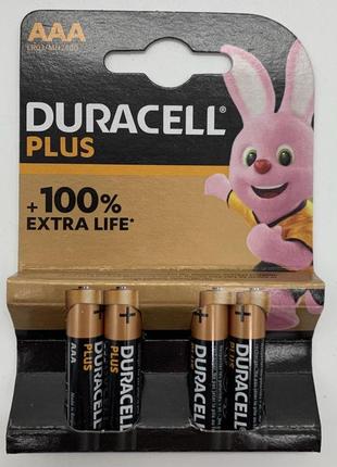 Батарейки duracell aaa plus lr03 mn2400 (4 бат. в блістері) ціна за 1 блістер