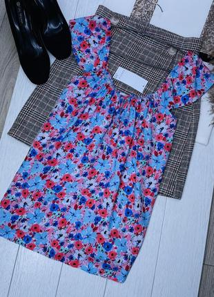 Новая трикотажная блуза l papaya блуза в цветочный принт летняя блуза