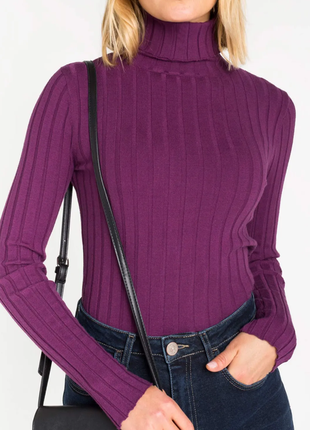 Гольф водолазка жіночий люкс бренду madeleine в рубчик вовна ягняти светр висока горловина