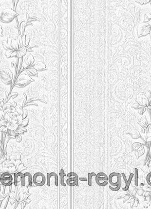 Обои виниловые на флизелиновой основе серый с полосками и серый цветочный рисунок 3686-10 (106см х 10м)