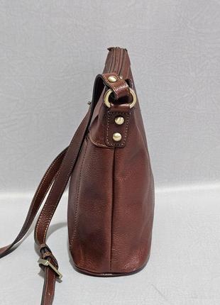 Кожаная кросс боди сумка hexagona