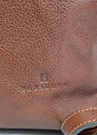 Кожаная кросс боди сумка hexagona